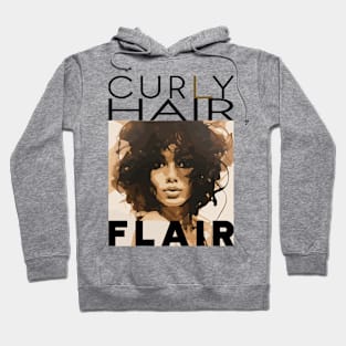 Curly hair flair style A - black text Hoodie